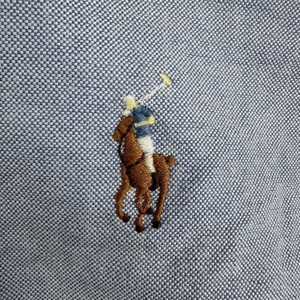 Ralph Lauren Yarmouth Shirt Mens XL Blue Cotton Oxford Button‎ Down Long Sleeve - Picture 4 of 16